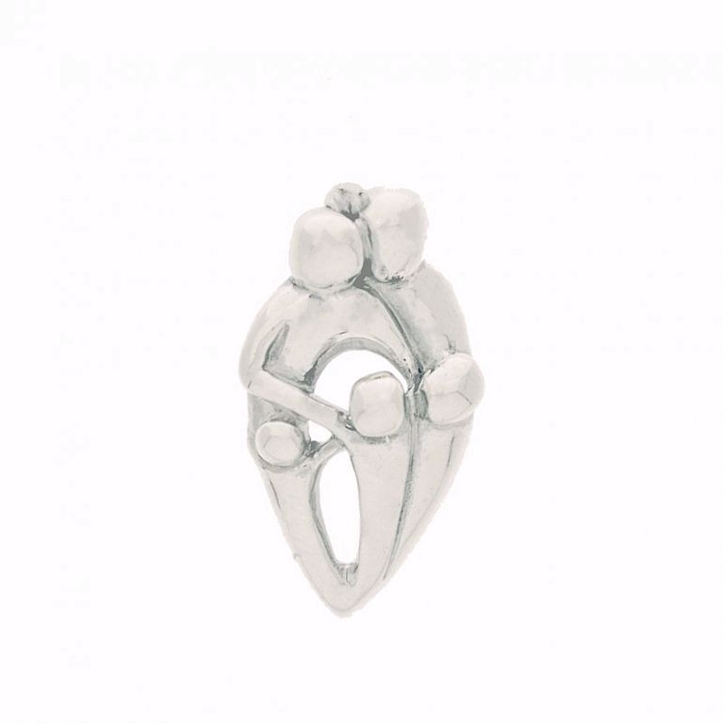 Sterling Silver 'Family' Pendant - Two Parents, Three Children - Click Image to Close